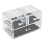 Organizator Transparent pentru Cosmetice, Make-up, 3 sertare cu suprafata antiaderenta 23.5x13.5x14cm