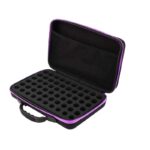 Organizator pentru uleiuri esentiale, Nylon, 35x25x9cm, Mov/Negru