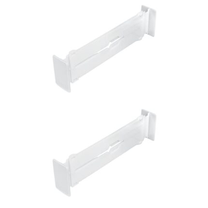Set 2 separatoare pentru organizarea dulapului, extensibile, alb, plastic, 32-55x5cm