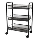 Organizator cu 3 rafturi - cosuri metalice Asos, negru