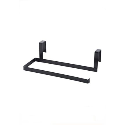 Suport pentru agatat hartia de bucatarie, negru, metalic, 24x6,5x7cm