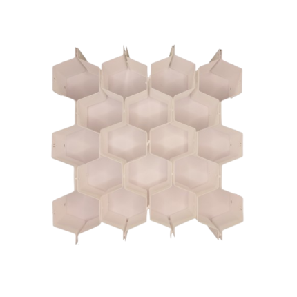 Organizator sertar forma hexagon, Plastic dur, Alb