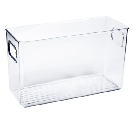 Organizator frigider, pentru sticle sau borcane, plastic, transparent, 24 x 8 x 15 cm