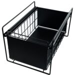 Organizator dulap universal Destello, Cos Solid, Tip Sertar, 1 Nivele culisante, Pana la 15kg, Sistem glisare pe sina, Prindere cu Autoadeziv, Pentru depozitare Bucatarie, Sub chiuveta, Baie, Sufragerie, Dimensiune 40x27x27cm - Metal Negru