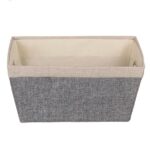 Cos depozitare, cu manere metalice, gri/bej, 22 x 21 x 16 cm