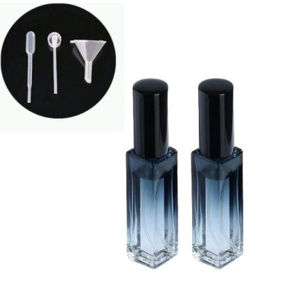 Set sticlute pulverizator parfum, sticla durabila, 10ml, multicolor, 2 buc + accesorii