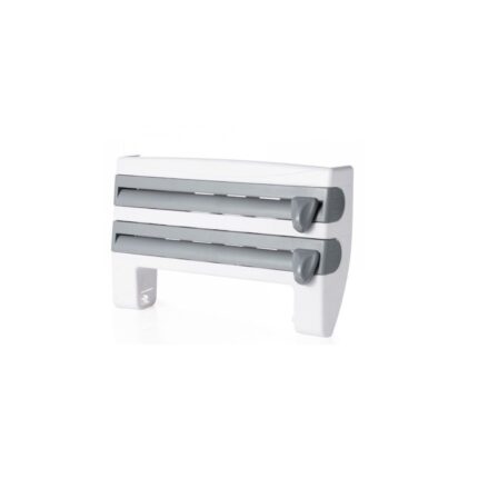 Organizator bucatarie pentru folie alimentara, condimente, rola de hartie, alb / gri, Stuffix®