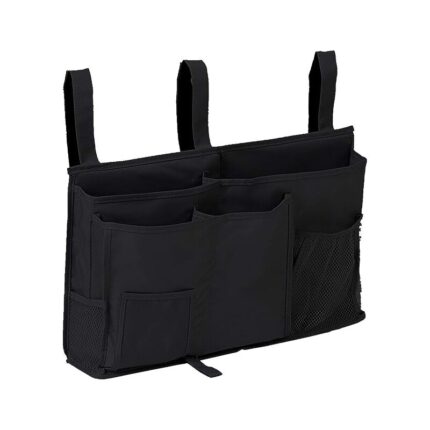 Organizator pentru pat, Vaxiuja, Mediu, Pliabil, Multifunctional, Anti-alunecare, Velcro, Oxford, Negru