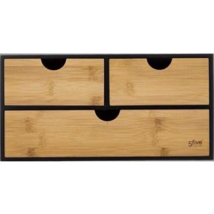 Organizator, 5five Simply Smart, Bambus, 3 sertare, 15 x 32.5 x 23.5 cm, Multicolor