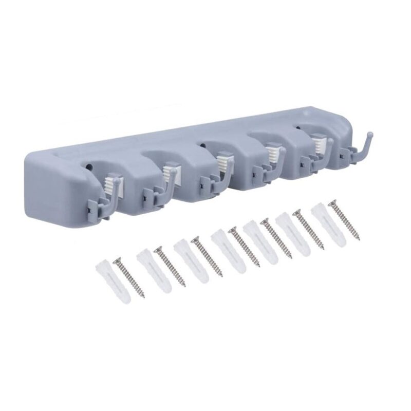 Suport practic pentru asezarea ustensilelor de curatenie, accesorii de prindere pe perete incluse, Barste