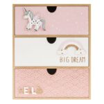 Cutie Decorativa cu Sertare din Lemn 3D Rainbow & Unicorn 21x10x27cm