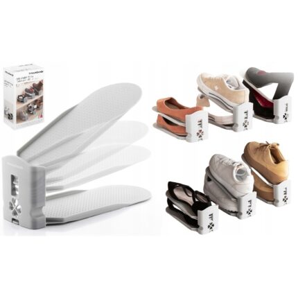 Set organizator pentru pantofi, InnovaGoods, dublarea spatiului depozitare, 6 piese, Gri