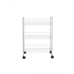 Carucior bucatarie cu 3 nivele pentru depozitare/organizare, metal/plastic, alb, 32,5x20x43,5 cm
