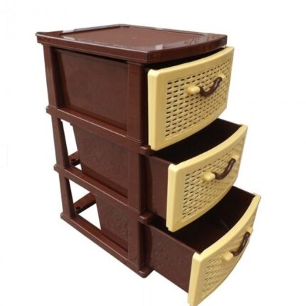 Dulap Universal 3 Sertare, Sterk, Maro/Galben, Plastic, 70x67x45 cm