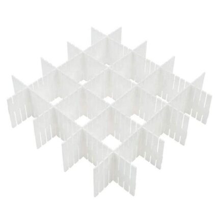 Set 4 Organizatoare pentru Sertare, PVC, Alb, 37 x 7 cm, MaffStuff®