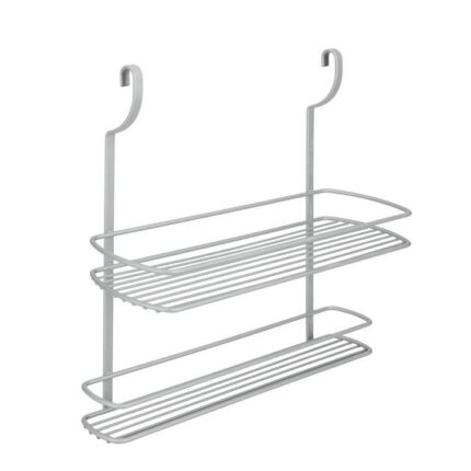 Etajera cu doua rafturi pentru recipiente City Frost, finisaj gri, 35 x 13 x 38 cm