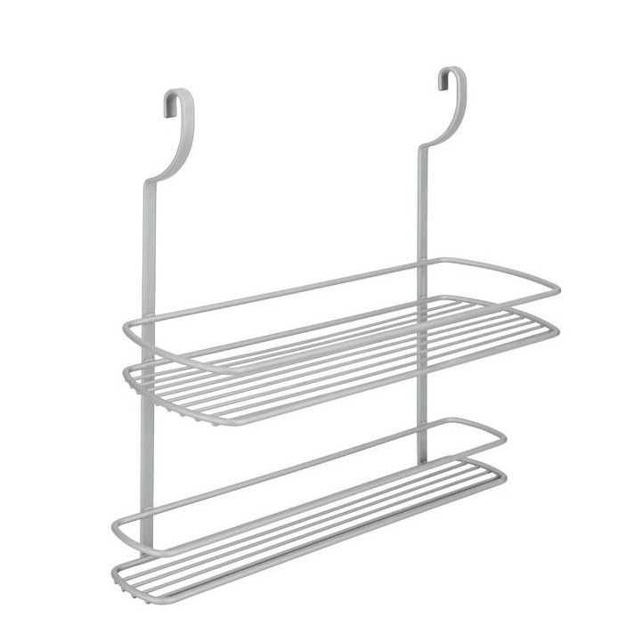 Etajera cu doua rafturi pentru recipiente City Frost, finisaj gri, 35 x 13 x 38 cm