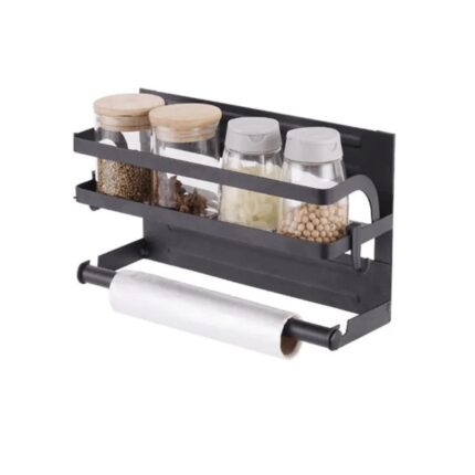 Suport magnetic condimente/prosoape, 30 x 16 x 10.5 cm, Negru
