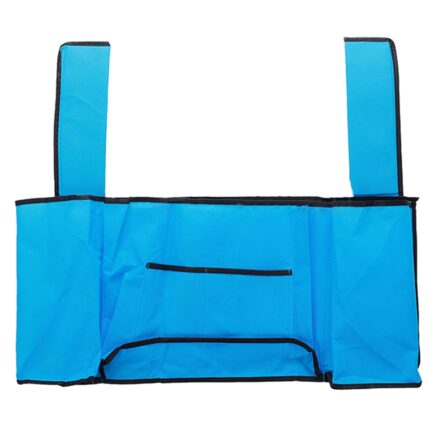 Organizator de pat cu 5 buzunare, Zola, usor de asamblat, 56x26 cm, albastru