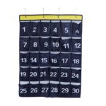 Organizator de perete QttvbTna, 30 buzunare, panza, bleumarin, 79x60cm