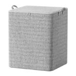 Cos de rufe pliabil, cu capac, 1 compartiment de depozitare a rufelor 150 L, 56x56x45 cm, material textil rezistent, alb si negru, Beatus®