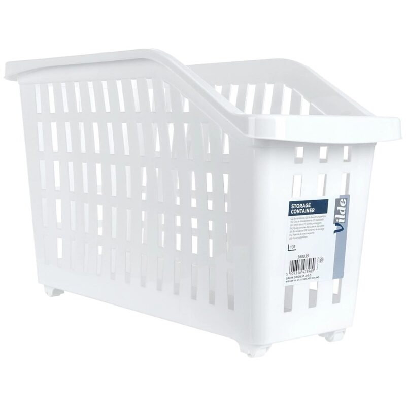 Cos depozitare, Vilde, Plastic, 13 L, Alb