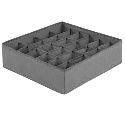 Organizator pliabil pentru sertar, WTO®, 24 compartimente, pentru sosete, lenjerie intima, roz, 35 x 24 x 10 cm