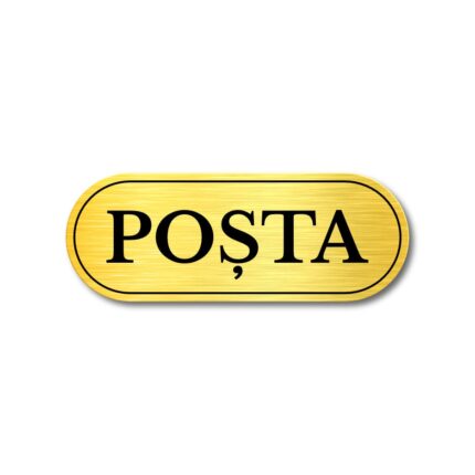 Placuta Posta, ABS, 10 x 3,8 cm, auriu