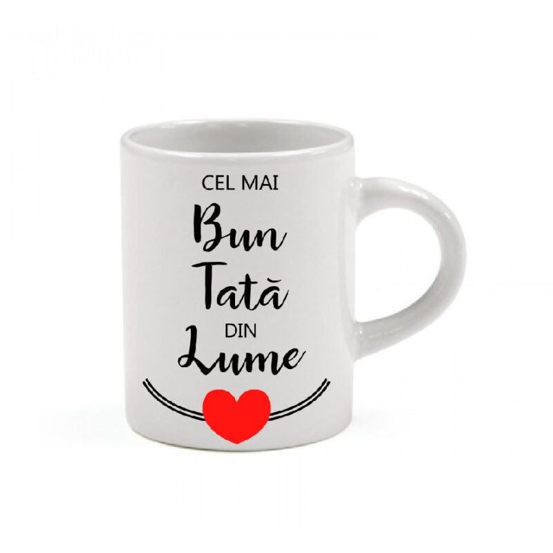 Cana alba personalizata, model Cel mai buna Tata, 330 ml