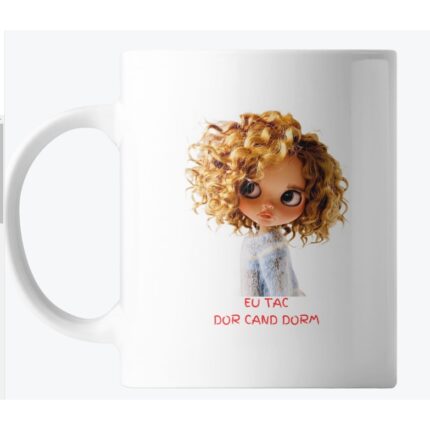Cana personalizata, Eu Tac Doar Cand Dorm, 330 ml