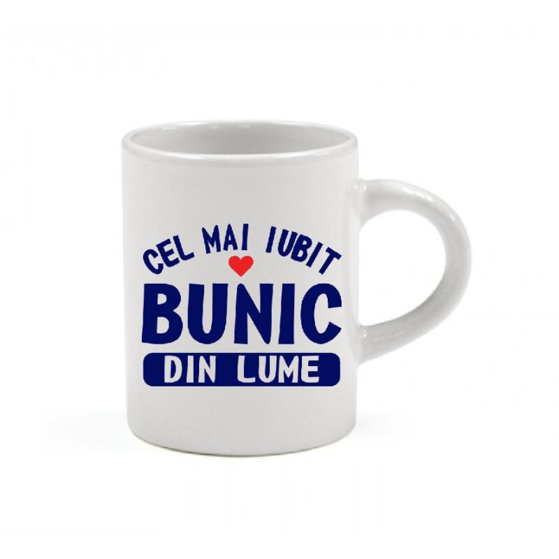 Cana alba personalizata, Custom Designs, model Cel mai iubit Bunic, 330 ml