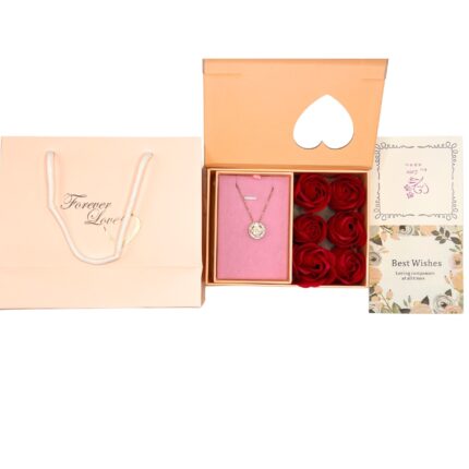 Set cadou absolvire, aur alb 14k, argint pur, ajustabila, multicolor, 8.25x8.25x3.2cm