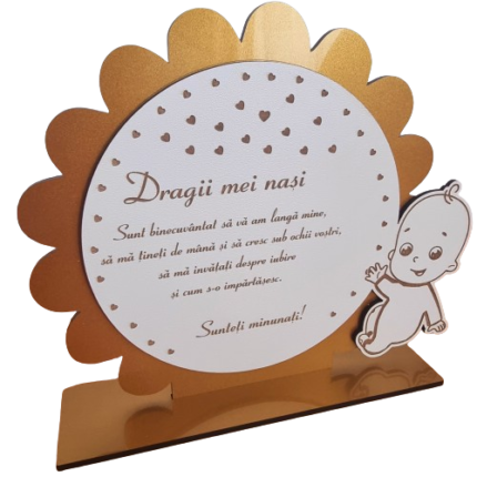 Trofeul Decorativ Premium personalizat pentru Nasii de Botez: O Amintire de Neuitat de la CreativArt