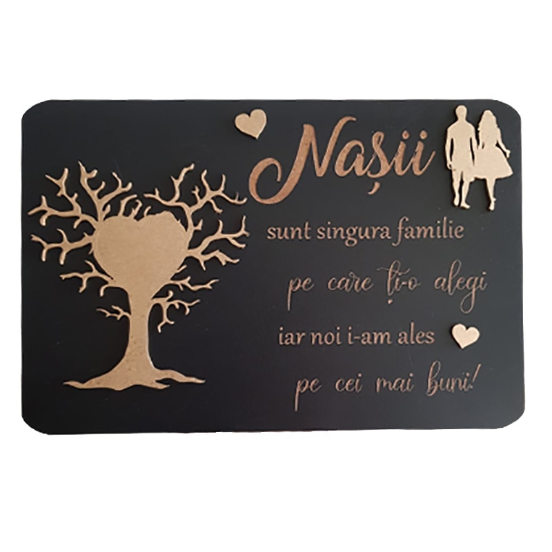 Cadou personalizat nasi, lemn, 20x30 cm