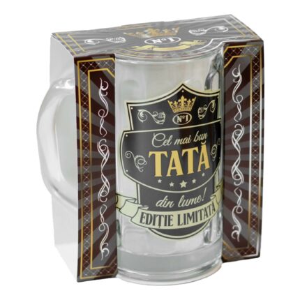 Halba bere cu dedicatie, Cel mai bun tata din lume, Poem Design, 500 ml