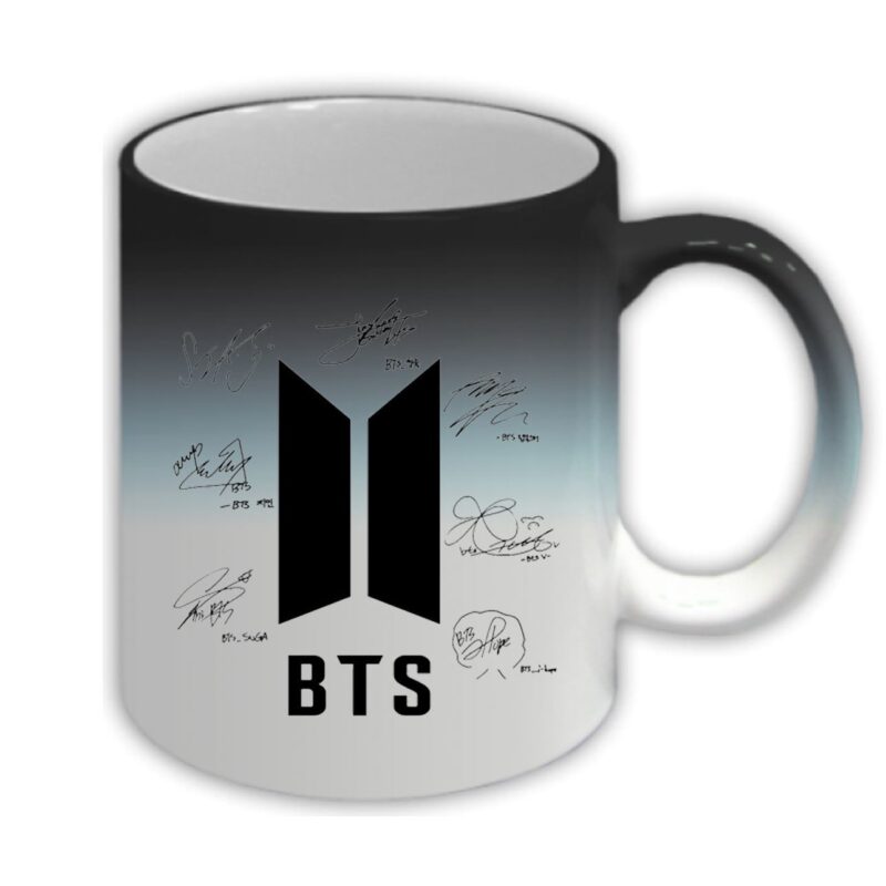 Cana neagra termosensibila personalizata BTS, Stickers Factory, 330 ml