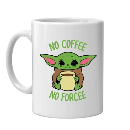 Cana alba personalizata, model No Coffee No Force, 330 ml