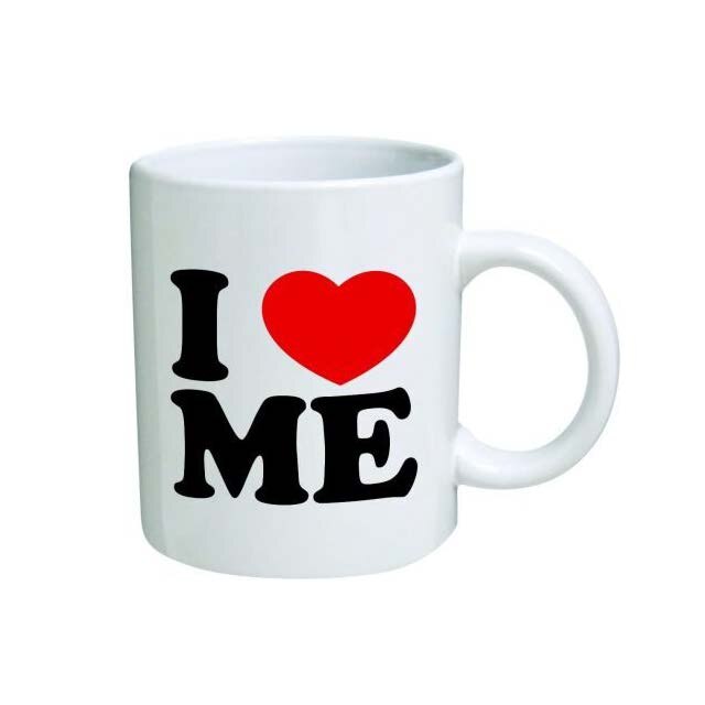 Cana alba personalizata, model I Love Me, 330 ml