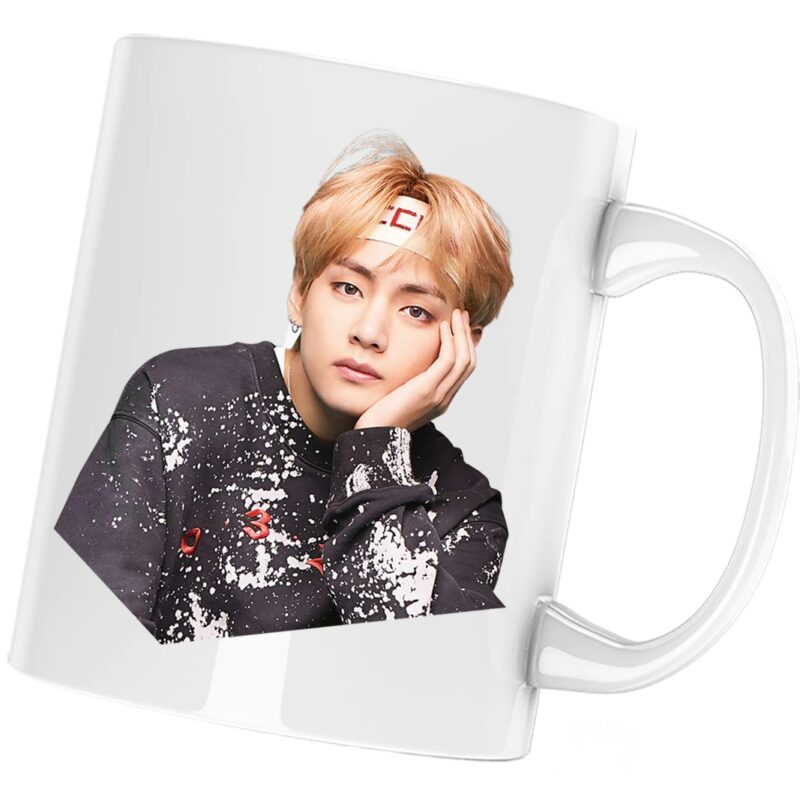 Cana personalizata ceramica alba "BTS Kpop V Singer" , 330 ml