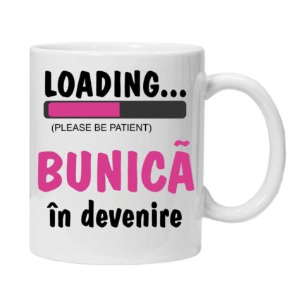 Cana personalizata inscriptionata cu textul "bunica in devenire", Ceramica, INOVATIX, 330 ml
