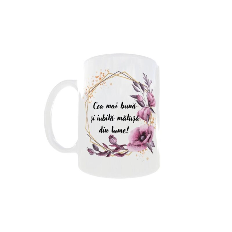 Cana personalizata Cea mai buna matusa I, INOVATIX, 330 ml