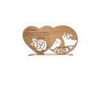 Decoratiune blank inima copacul vietii, personalizata "Mama este cel mai pretios dar de la Dumnezeu!", baza cu suport din lemn, maro, 30X16cm
