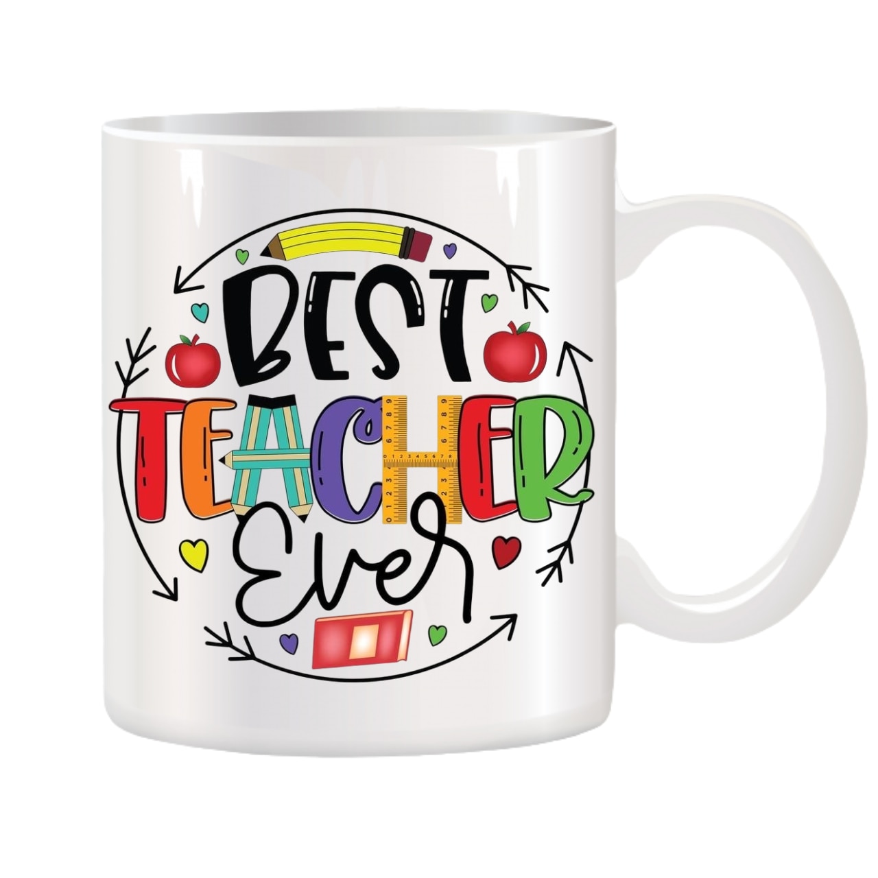 res_14bbf1f21aee3b68891beb70e97a49e3 Cana alba ceramica personalizata cu mesajul Best Teacher Ever, Stickers Factory, 330 ml