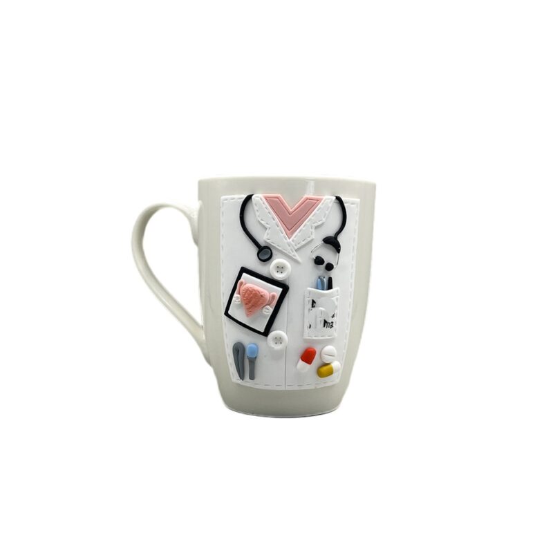 Cana personalizata Halat Doctor handmade fimo 300ml