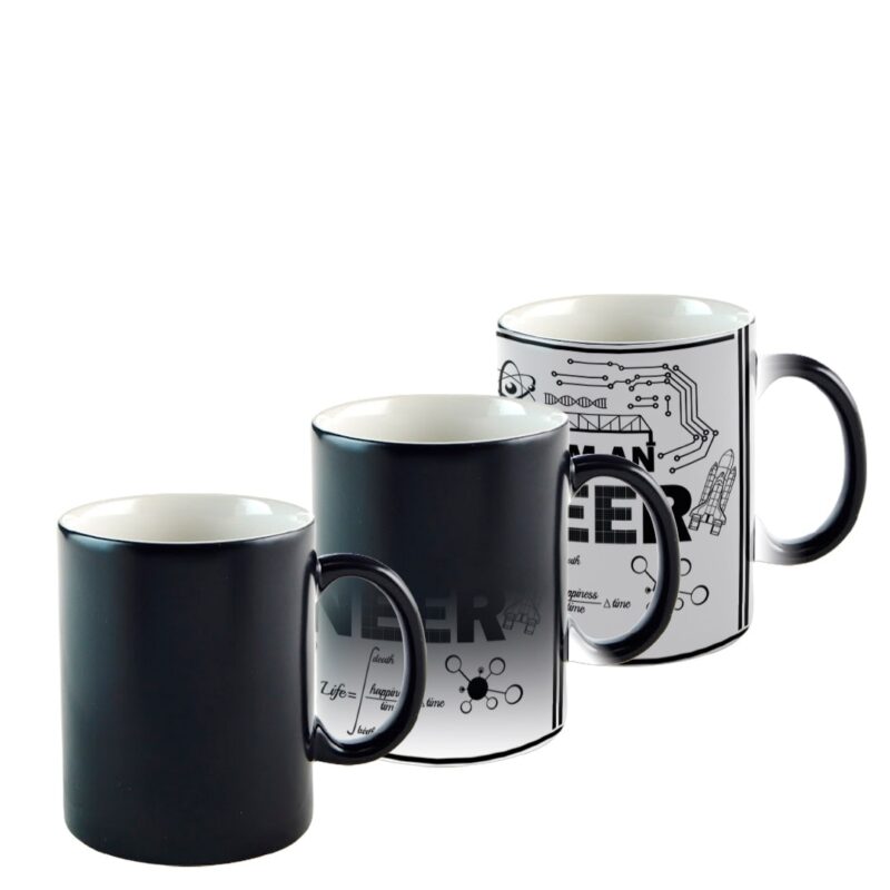 Cana Inginer Termo, ceramica, 330 ml, Negru