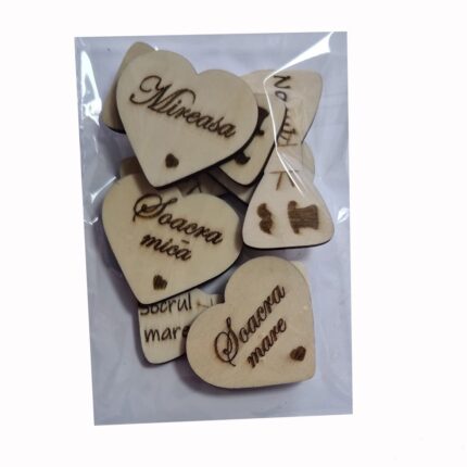 Set 8 Cocarde, MCF, Mire, mireasa, nasi si parinti, 7x7cm