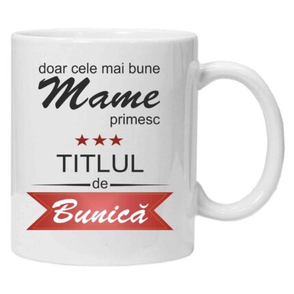 Cana personalizata cu textul "doar cele mai bune mame", CRD PRINT, 330ml, alba