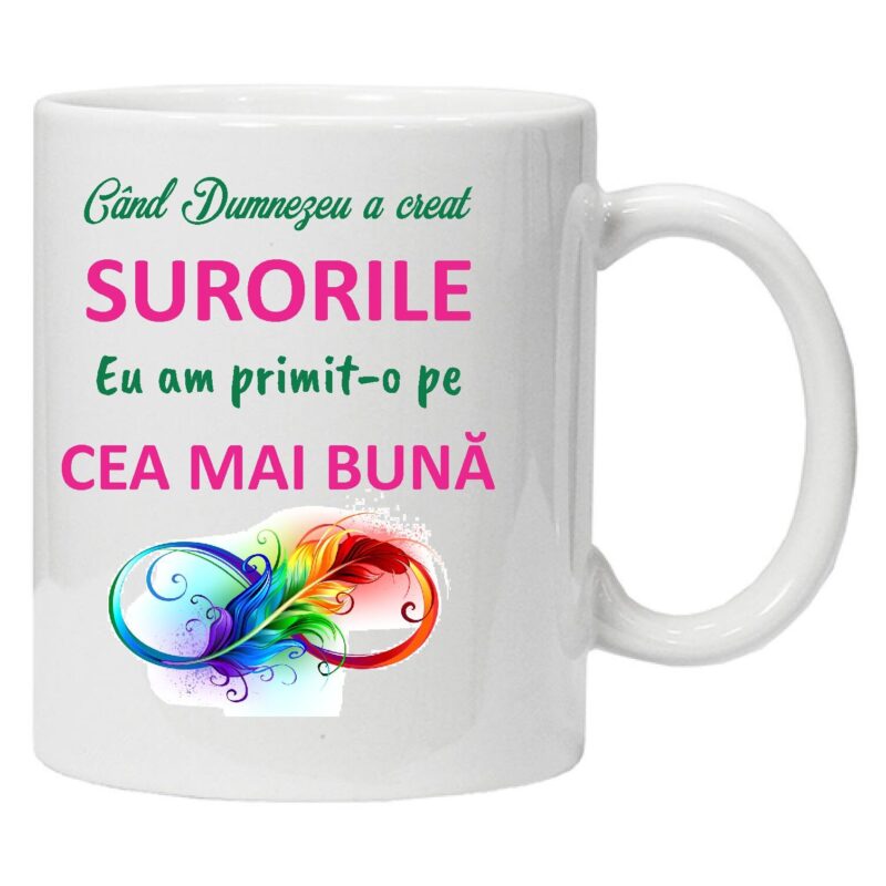 Cana personalizata pentru "SORA ...", CRD PRINT, 330ml, alba