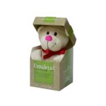 Urs Plus in cutie cu mesaj personalizat "Ursuletul Lenes", 12.5 x 9 cm