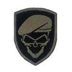 Emblema brodata, schelet bereta, 8x6cm